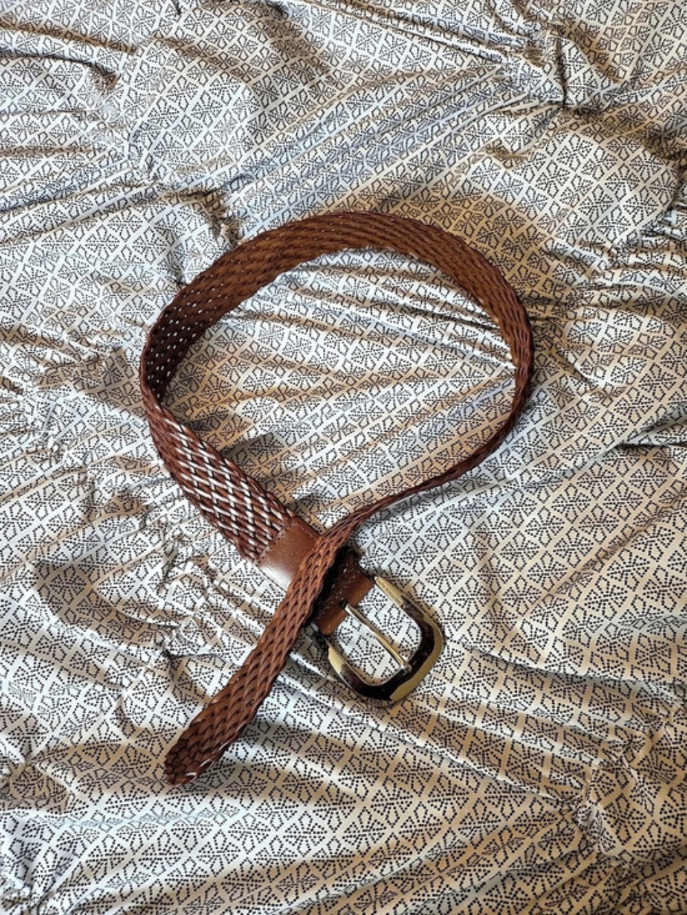 Michael Kors Braided Leather Belt Brown